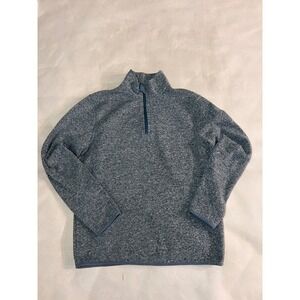 J Crew Authentic Fleece Mens Medium Gray 1/4 Zip Pullover Sweatshirt